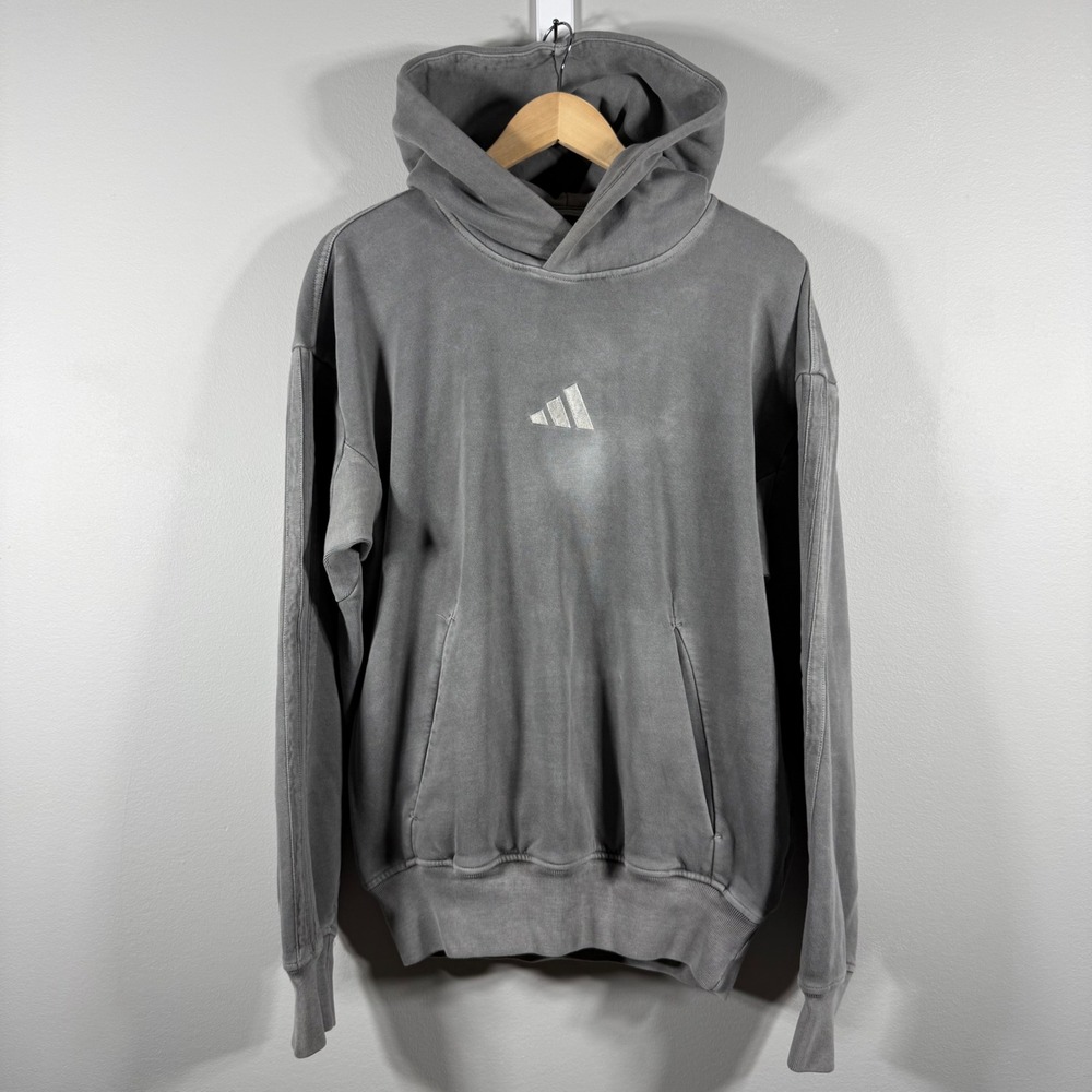 Adidas ALL SZN Embroidered Logo Hoodie Gray Small